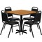 Emma and Oliver 36" Square Laminate X-Base Table Set with 4 Banquet Chairs